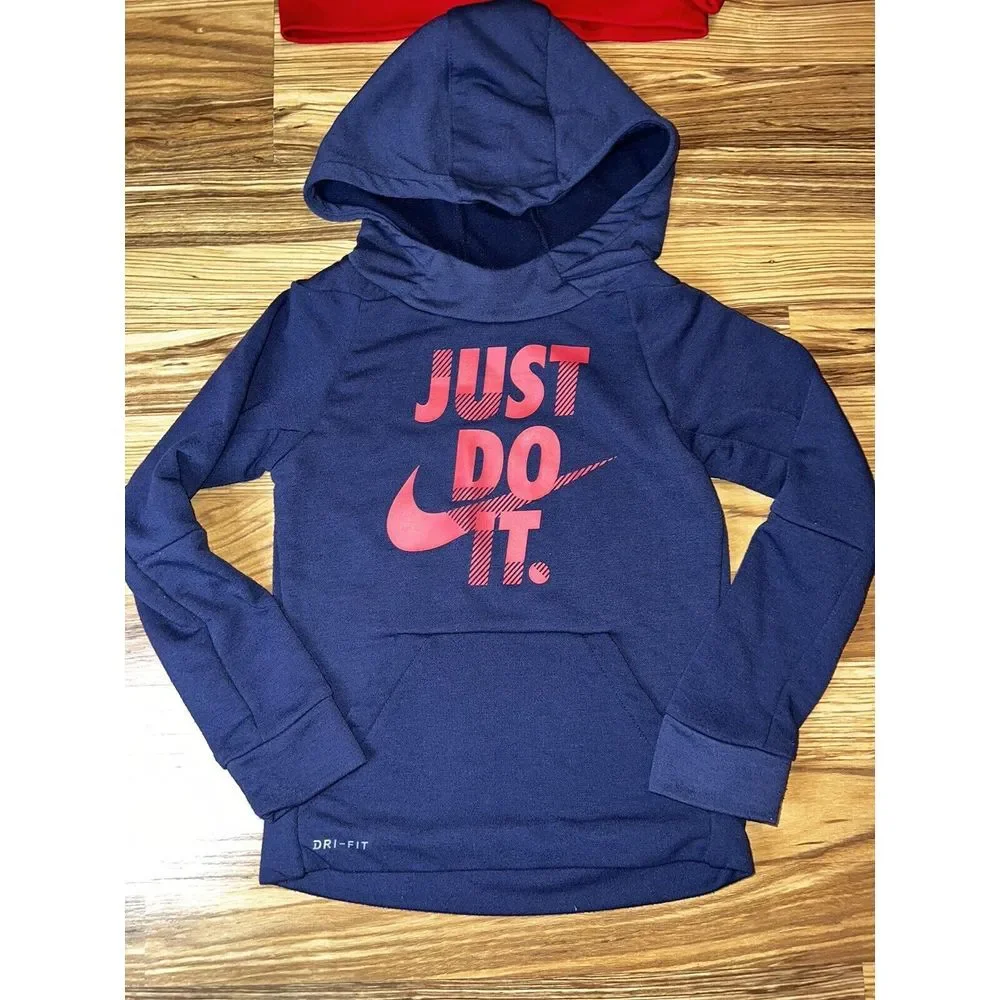 Nike Hoodie Hooded Sweatshirt Dri-fit Cotton Boys Sz 5 4/5‎ Lot Of 2